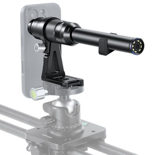 NEEWER Macro Probe Lens 16 mm 4X with 109° Field of View, 17 mm Thread, Rechargeable LED Light, Compatible with iPhone Samsung Camera Lens, NEEWER Cage, Phone Case, LS-63