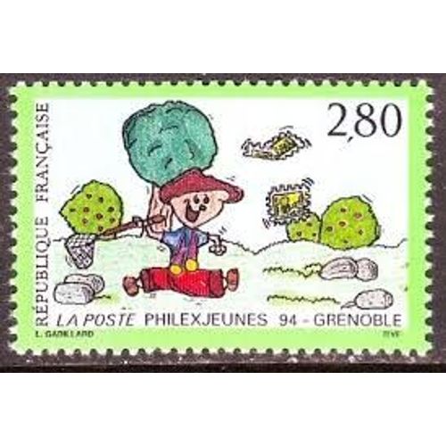 Exposition Philatélique Des Jeunes "Philexjeunes94" À Grenoble : La Chasse Aux Timbres Année 1994 N° 2877 Yvert Et Tellier Luxe