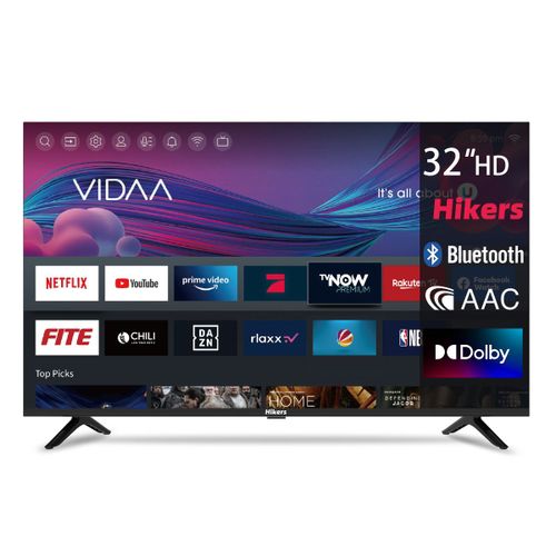Hikers 32FZ-B Téléviseur Smart TV - écran 32 pouces Résolution Smart HD 1366*768 Soutien Android Qualité sonore Dolby Atmos - Noir