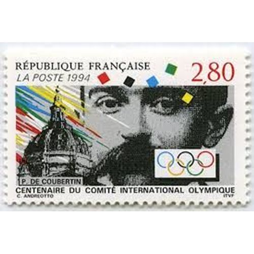 Centenaire De La Création Du Comité International Olympique : De Coubertin Sorbonne Année 1994 N° 2889 Yvert Et Tellier Luxe
