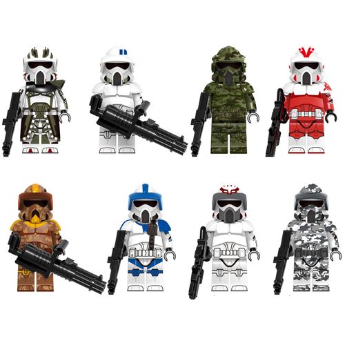 8 pièces star wars mini figurine action garde blocs de construction jouet - Scouts - combat figure assemblée - jouets amusants