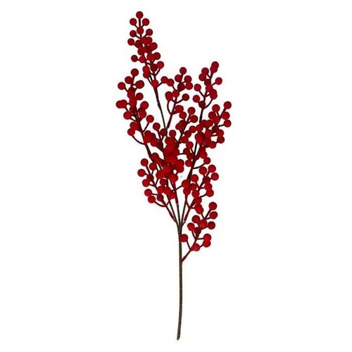 Ramo Con Bacche Di Velluto 61h Cm Rosso