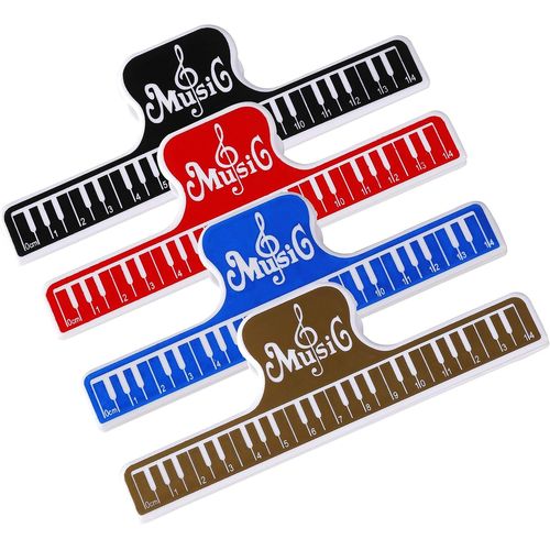 Clips De Partitions Musicales En Plastique Abs, 4 Pièces, 15.8x11.8x3.4 Cm, Pour Piano Guitare Violon, Maintien Solide Sans Glissement, Design Clavier Élégant, Idéal Pour Musiciens Et Étudiants