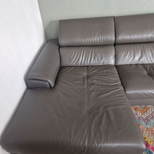 Canapé Fixe En Cuir Avec Méridienne (Poltron Et Sofa)