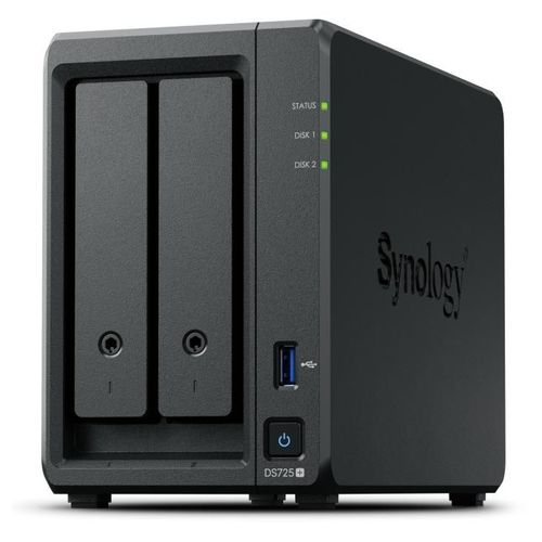 Synology DiskStation DS725+ serveur de stockage NAS Ryzen Embedded R1600 4 Go DDR4 0 To Noir