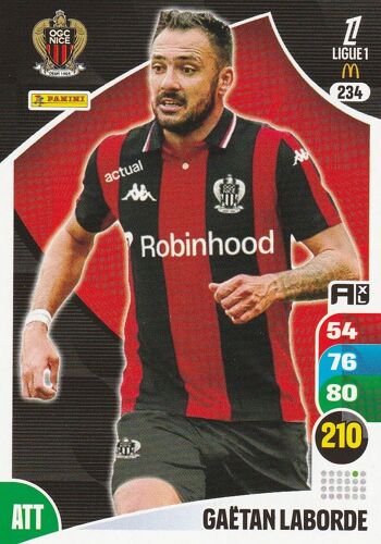 Carte Football Panini Adrenalyn Xl - Foot 2025 / 2026 - N° 234 - Gaetan Laborde - Nice