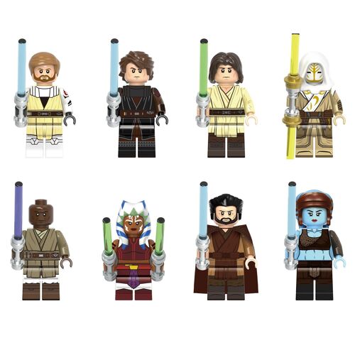 8 pièces star wars mini figurine action garde blocs de construction jouet - le seigneur sera - combat figure assemblée - jouets amusants