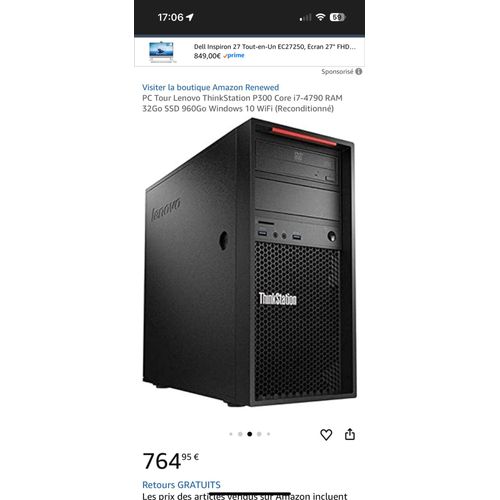 Pc Gamer Intel Core i7 - Ram 32 Go - DD 250 Go