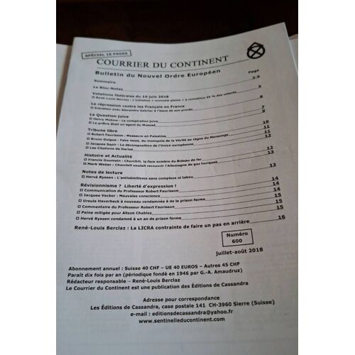 Courrier Du Continent 600 Juillet Août 2018