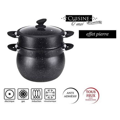 Couscoussier 10 Litres Revêtement Anti-Adhérent