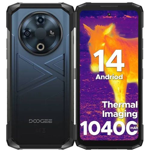 DOOGEE FIRE 6 Telephone Portable Incassable 16Go+256Go,6.56" Écran 10400mAh Étanche Smartphone Android 14 -Imagerie thermique- Bleu