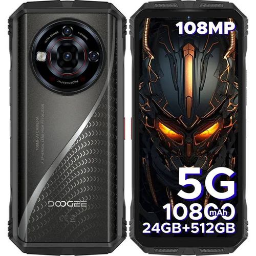 Smartphone Robuste DOOGEE S118 PRO 5G WIFI 6.6" FHD+ 120Hz 24Go+512Go Android 14 Batterie 10800mAh 108MP NFC Dual SIM - Argent
