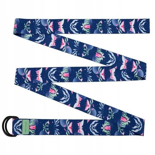 Sangles De Yoga - Spokey - The Bloom Belt - Rayures - Couleur Bleue - Pour Adultes