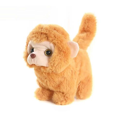 Singe en peluche electrique, queue qui remue, jouet en peluche interactif qui court et aboie