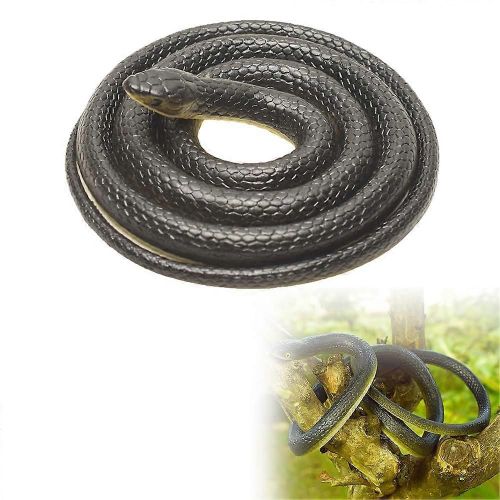 Serpent factice en caoutchouc, jouet realiste, figurine de serpent en caoutchouc souple, accessoire de jardin pour farces et attrapes d'Halloween, lot de 1