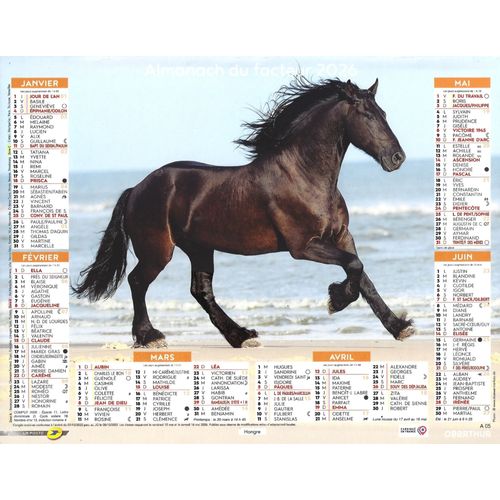 Calendrier Du Facteur 2026 - Almanach Mural Chevaux Et Nature