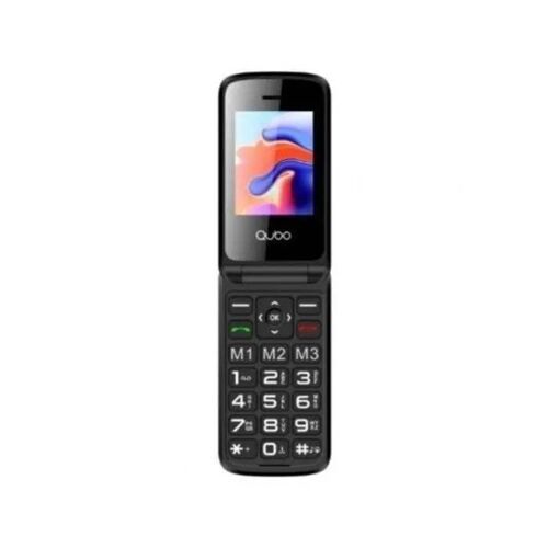 Teléfono Móvil Qubo X-247 4G para Personas Mayores Doble Pantalla Negro