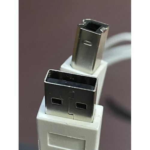 Câble USB Type A vers Type B 1,5 m, blanc, très bon état, pour imprimantes