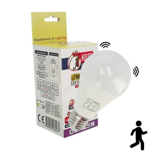 Ampoule Led E27 - 10w - 1032lm - 4200k - Détecteur De Mouvement Et Crépuscule