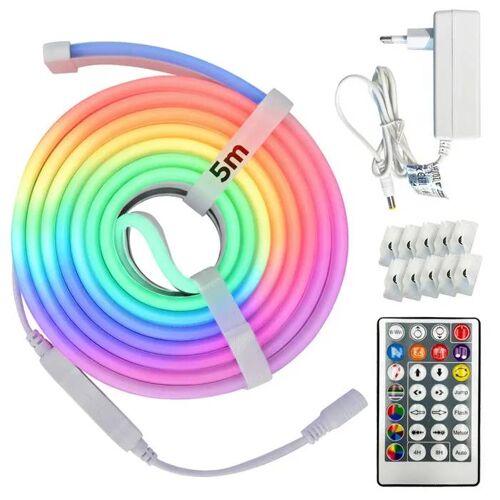 Kit bande LED NEON DIGITAL-5 RGB 12V 10W/m 200lm/m IP65 5m avec télécommande | HOROZ
