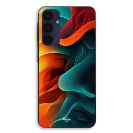Coque Pour Samsung Galaxy A25 Texture abstraite orange et bleu Maniacase
