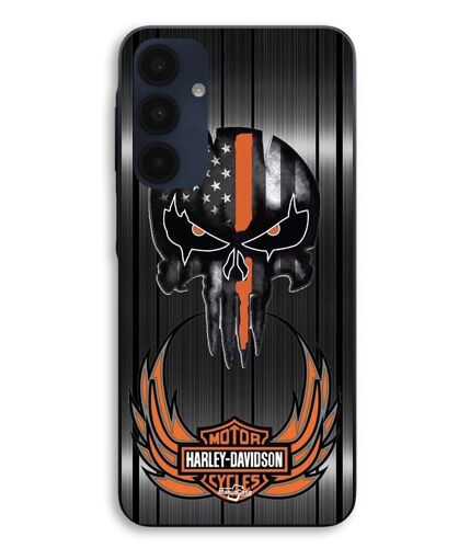 Coque Pour Samsung Galaxy A16 Harley Davidson Tête De Mort Fond Gris Maniacase