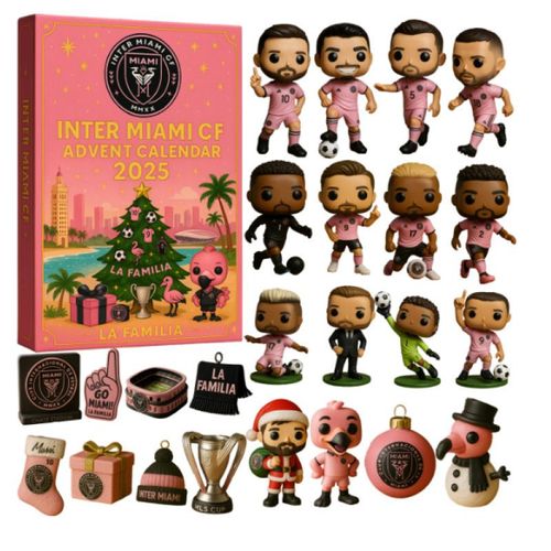Calendrier de l'Avent Inter Miami CF ¿ 24 Jours Boîte Mystère Football Cadeau Noël pour Enfants & Fans