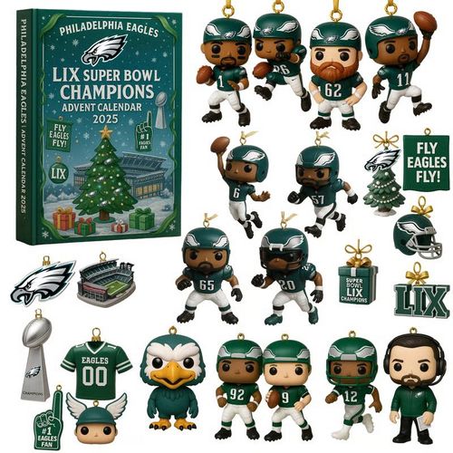 Calendrier de l'Avent Philadelphia Eagles Super Bowl ¿ 24 Jours Football NFL Boîte Mystère Cadeau Noël Fans
