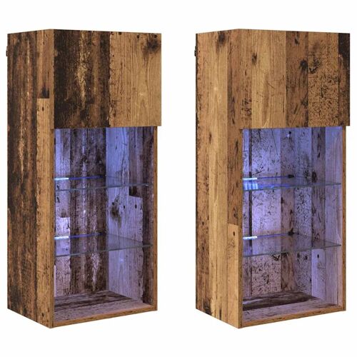 vidaXL Meubles TV muraux 2 pcs Bois Ancien 40,5 x 30 x 90 cm
