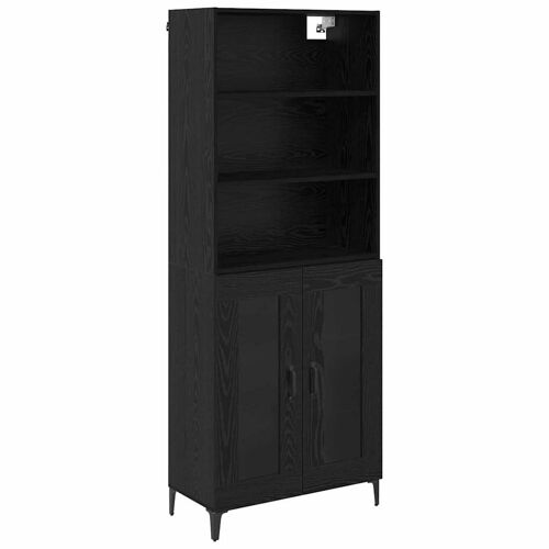 vidaXL Buffet Montage mural 2 pcs Chêne noir Bois d'ingénierie