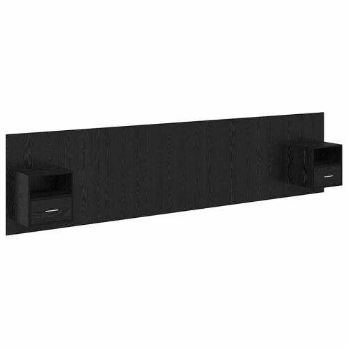 vidaXL Tête de lit avec armoire Chêne noir 337 x 32,5 x 80 cm