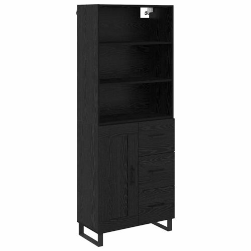 vidaXL Haut Armoire Montage mural 2 pcs Chêne noir Bois d'ingénierie