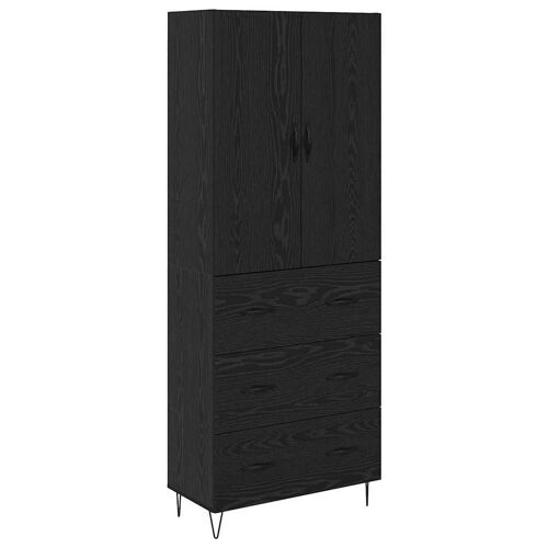 vidaXL Haut Armoire Montage mural 2 pcs Chêne noir Bois d'ingénierie