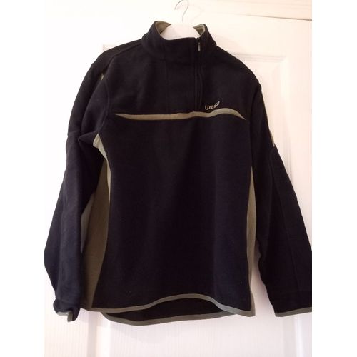 Sweat Polaire Noir Et Vert Marque Décathlon Taille 14 Ans