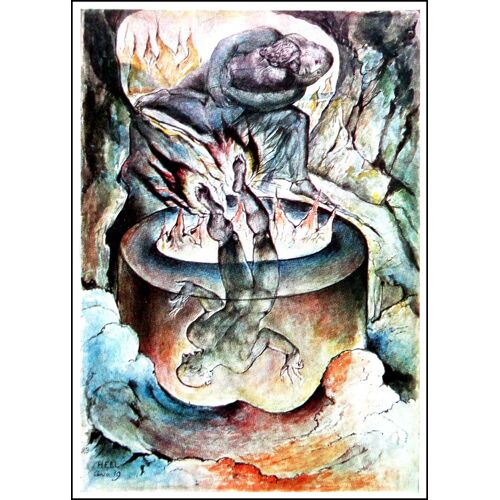 Blake William Lot 2 Cartes Postales Tableaux Peinture