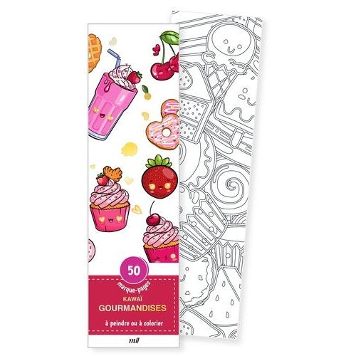 Kawaï Gourmandises - 50 Marque-Pages À Peindre Ou À Colorier