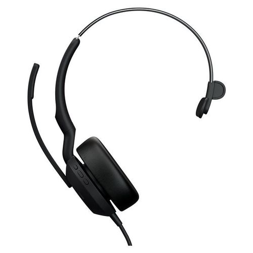 Jabra Evolve2 50 UC Mono - Micro-casque - sur-oreille - sans fil, filaire - Suppresseur de bruit actif - USB-C, USB-A - certifié UC