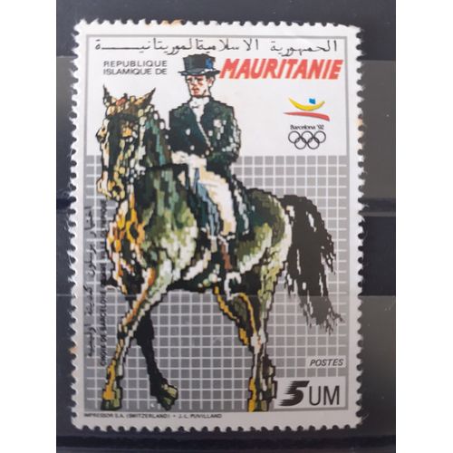Timbre Mauritanie Choix De Barcelone Comme Ville Olympique 5 Um