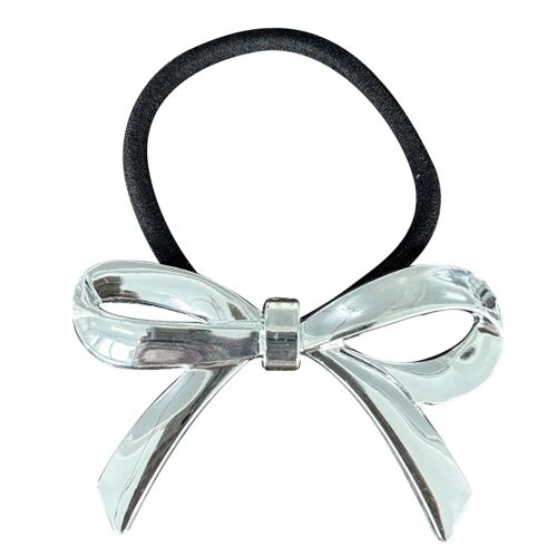 Élastique Casual Pour Cheveux À N?ud Plat Élégant Argenté