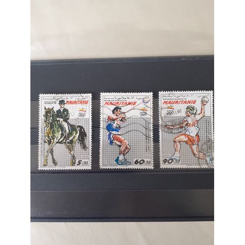 Timbres Mauritanie Collection Choix De Barcelone Comme Ville Olympique 5 Um + 60 Um + 90 Um