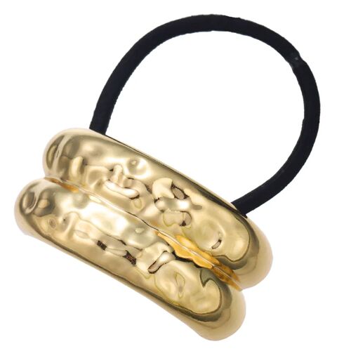 Élastique Casual Pour Cheveux À Manchon Cascade Plissée Épuré Doré