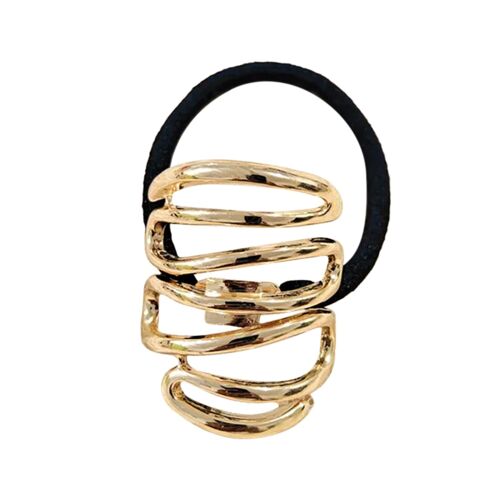 Élastique Casual Pour Cheveux À Manchon Boucle En Spirale Graphique Argenté