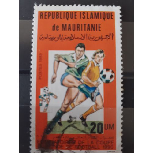 Timbre Mauritanie Eliminatoires De La Coupe Du Monde De Foot 1990 De 20 Um