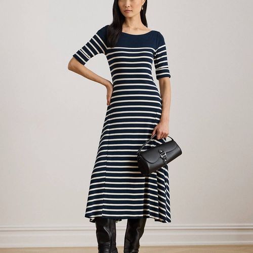 Robe Midi Rayée En Coton Côtelé