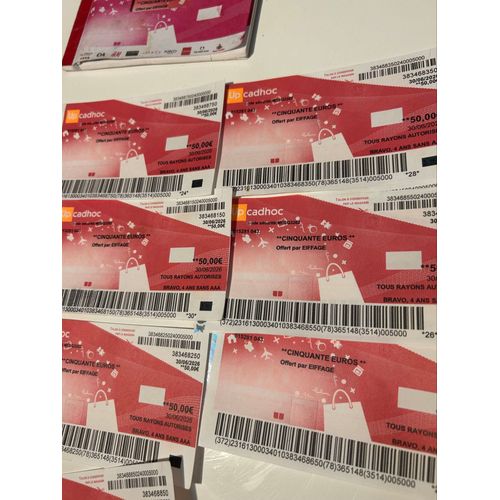 Chèque Up Cadhoc Valeur 500 Euro Idéal Pour Darty Conforama Center Parcs Astérix Courrir Disneyland Etc