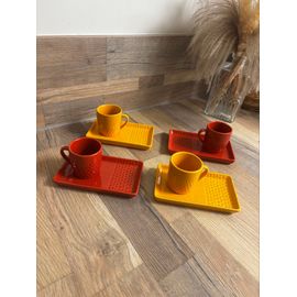 Ensemble De 4 Tasses Et Soucoupes Geneviève Lethu