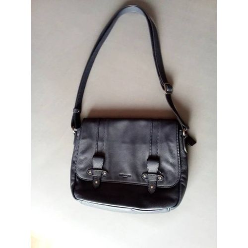 Sacoche Réglable Bleu Marine Cuir Hexagona