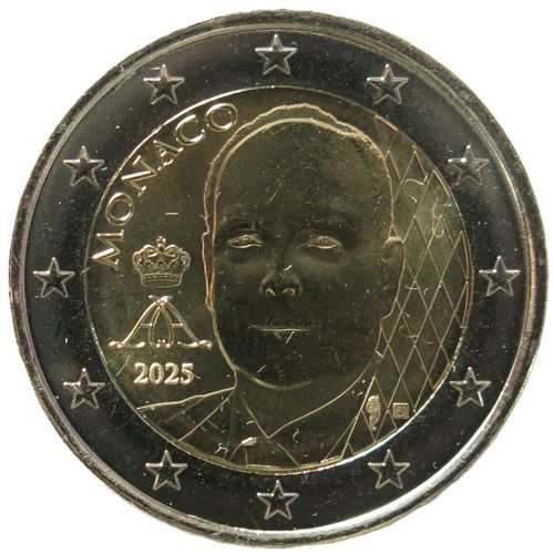 Pièce De 2 Euro Monaco 2025 Nouvelle Effigie