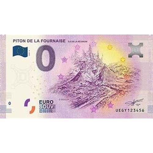Billet Zéro Euro Piton De La Fournaise Île De La Réunion