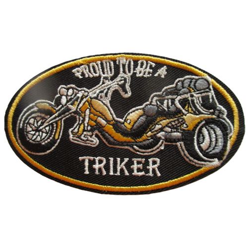 Patch Fier D'être Un Trikeur Avec Trike Jaune - Écusson 10x6 Cm